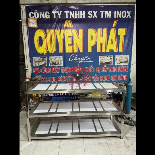 Bàn inox 3 tầng