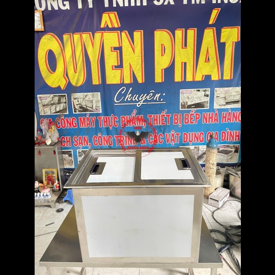 Thùng Đá Inox Âm Quầy