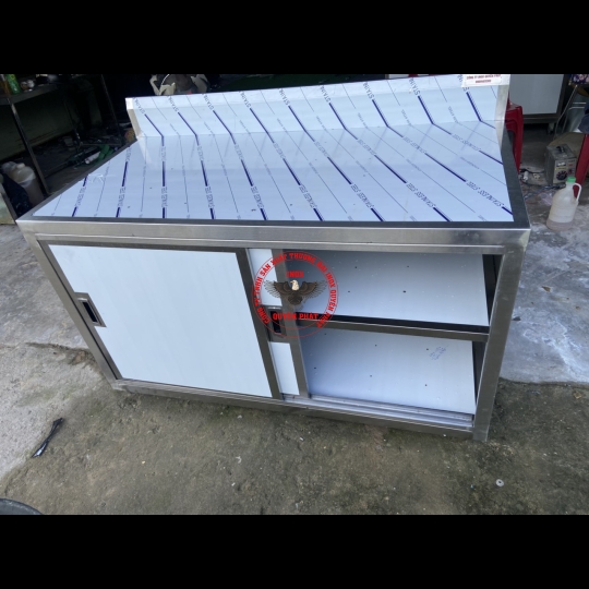 Tủ inox cửa lùa 3 tầng